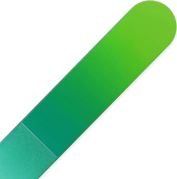 Mont Bleu Rainbow Crystal Nail File in Black Pouch - Czech Tempered Glass - Handmade in Bohemia (Czech Republic)