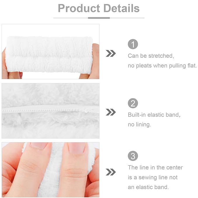 Chanaco 12PCS Spa Set - Soft Microfiber Face Wash Headbands & Wrist Towels for Skincare & Makeup - Cute Spa Gifts for Women