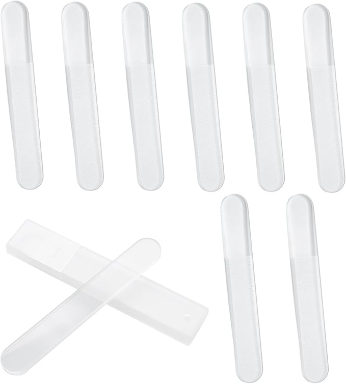 Pine & Linen 8 Pcs Nano Nail File, Glass Fingernail Polisher Shiner Glass Nails Buffers, Crystal Nail Files for Nails/Women（Style-2）