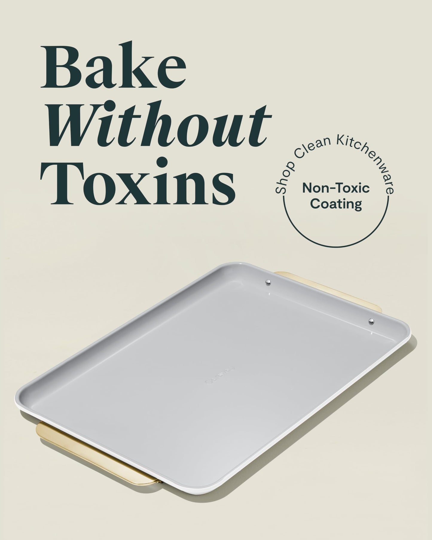 Caraway Non-Stick Ceramic Large Baking Sheet Duo - Naturally Slick Ceramic Coating - Non-Toxic, PTFE & PFOA Free - Perfect for Baking, Roasting, and More - Large (18" x 13") - White