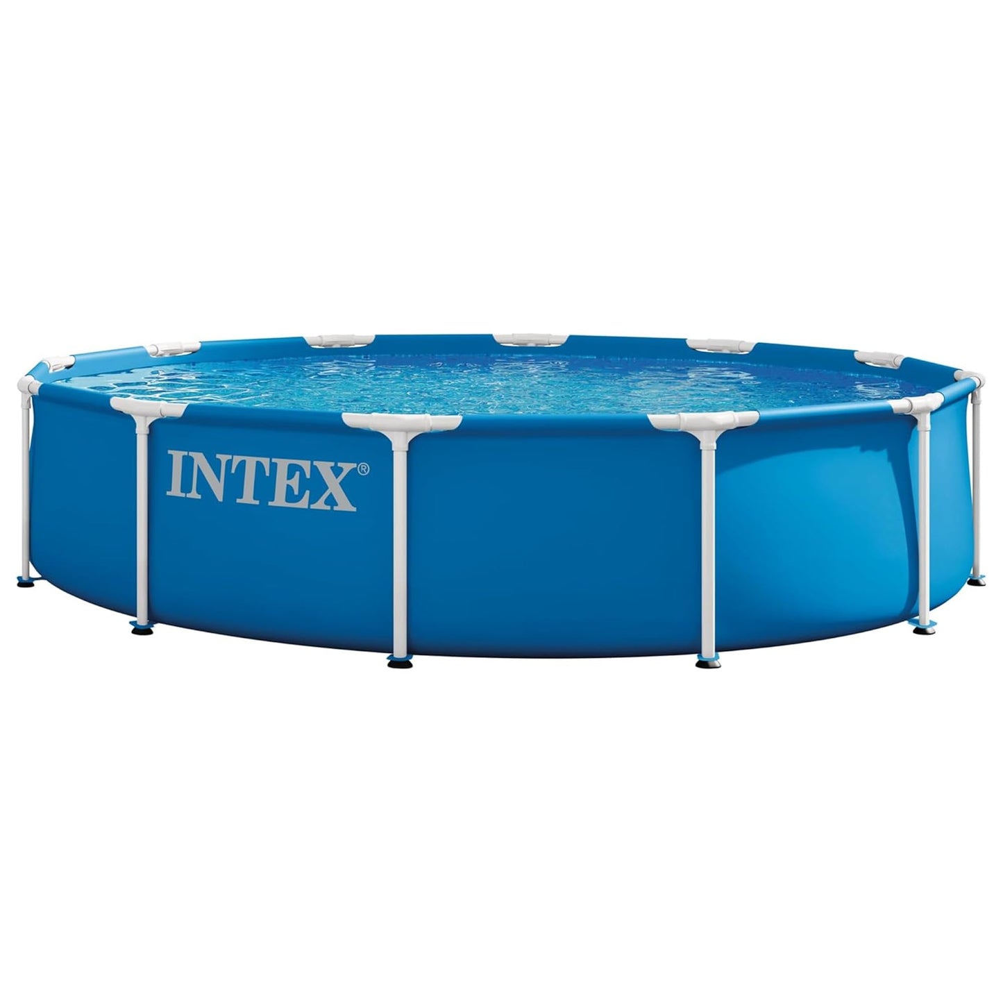 INTEX Metal Frame 12 ft x 30 in Above Ground Pool Set, Round Swimming Pool with Steel Frame