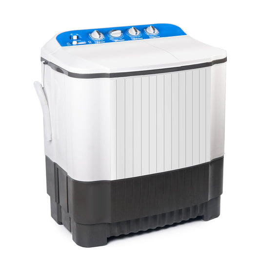24Lbs Portable Washing Machine, Portable Washer and Dryer, Washer (16Lbs)& Spin(8Lbs)2 in 1 Twin Tub Washer Compact Machine with Drain Pump
