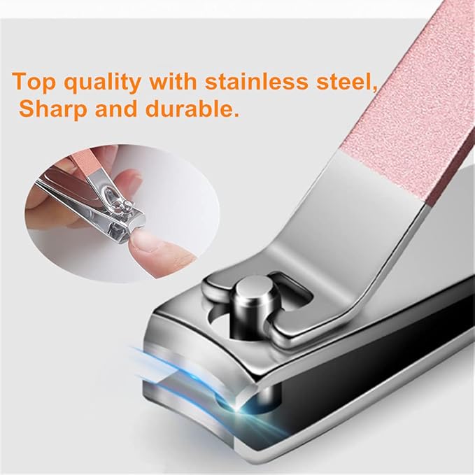 QURIPE 7pcs Manicure Set, Nail Clippers Kit, Stainless Steel Manicure Kit, Nail Clipping Tools Portable Travel Grooming Kit, The Best Gift with Luxurious Case(Rose Gold)