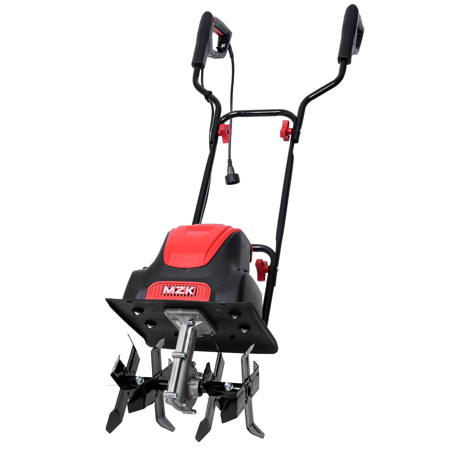 MZK 12-Inch 10.5 Amp Corded Electric Tiller/Cultivator for Gardening, 8-inch tillling Depth, Powerful and Lightweight Tiller, Electric Garden Rototiller for Lawn/Yard/Garden Soil Digging,TC12A03