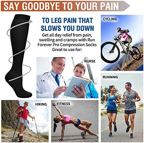 BIQU Compression Socks for Women and Men Circulation-Best Support for Running, Athletic, Nursing, Travel