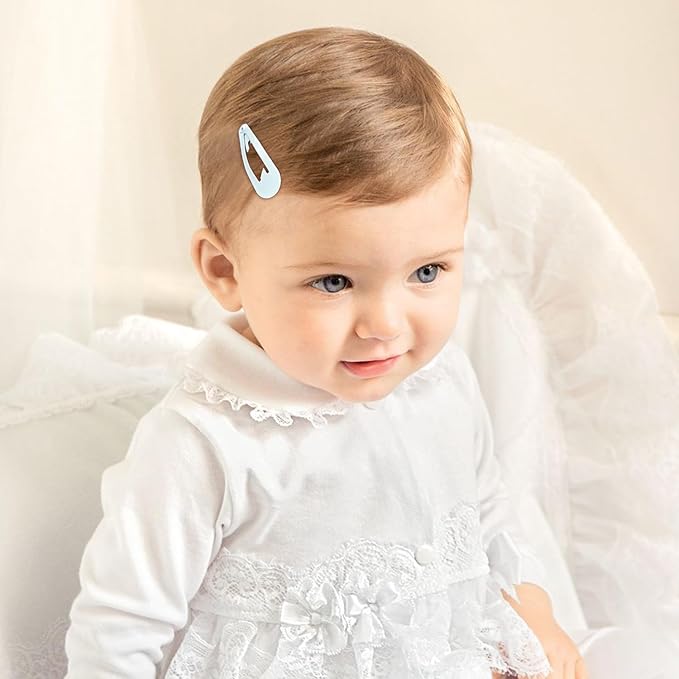 1Inch White Snap Hair Clips, 60Pcs Small Hair Clips for Little Girls, Baby Infant 3cm Candy Color Barrettes for Toddlers Hair Accessories