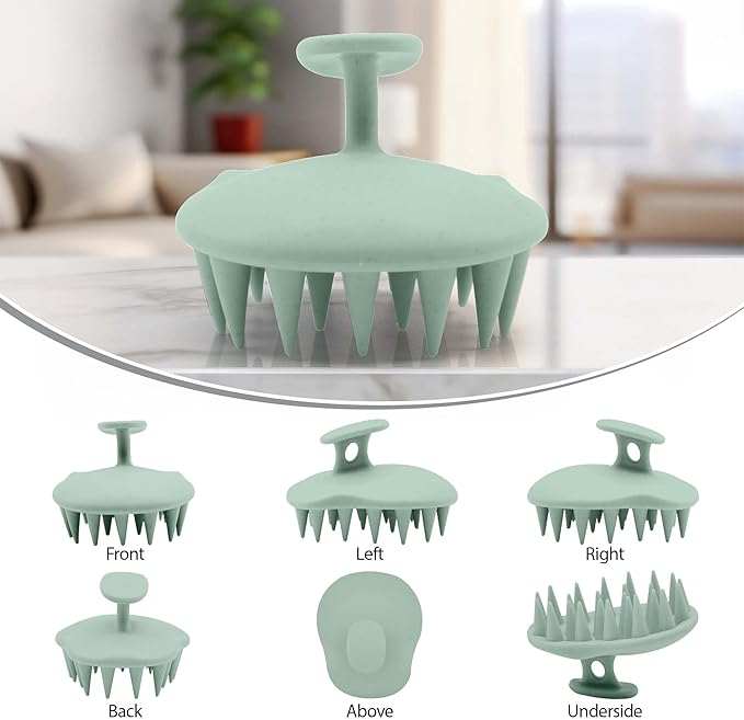 Fiora Naturals Scalp Massager Shampoo Brush - Silicon Scalp Scrubber & Exfoliator for Dandruff Removal and Hair Growth, Brush for Wet & Dry Hair, for Men, Women, Kids - BPA Free