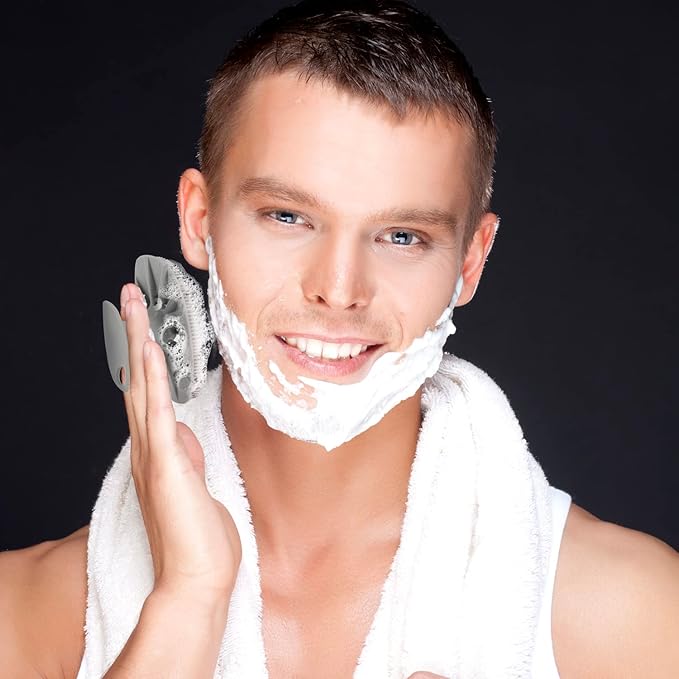 Silicone Face Scrubber for Men,Facial Cleansing Brush Face Wash Brush Manual Skin Care Face Brushes for Cleansing and Exfoliating Removes Dead & Dry Skin (Gray)