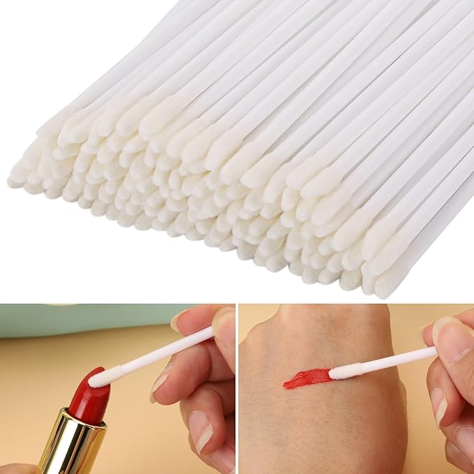 700 Piece Disposable Lip Wands - Lip Brushes, Lipstick & Gloss Applicators - Lint Free Makeup Applicator Brush Beauty Tool - White
