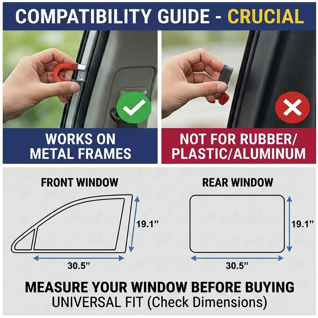 XCBYT Car Window Shades - 4 Pcs Car Privacy Curtains - 100% Block Light Car Window Covers - Magnetic Side Window Sun Shade Keeps Cooler for Breastfeeding, Taking a nap, Changing Clothes, Camping
