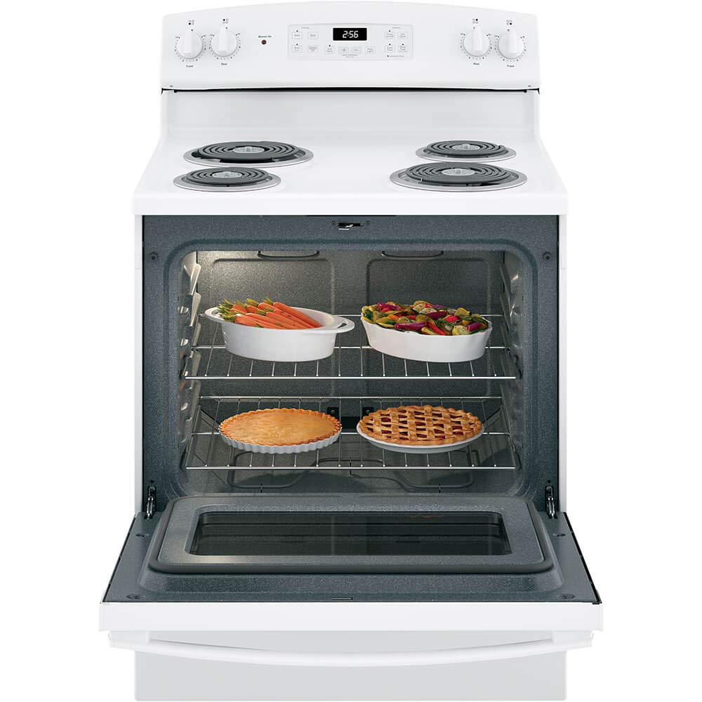 GE 30 in. 4 Burner Element Free-Standing Electric Range in White