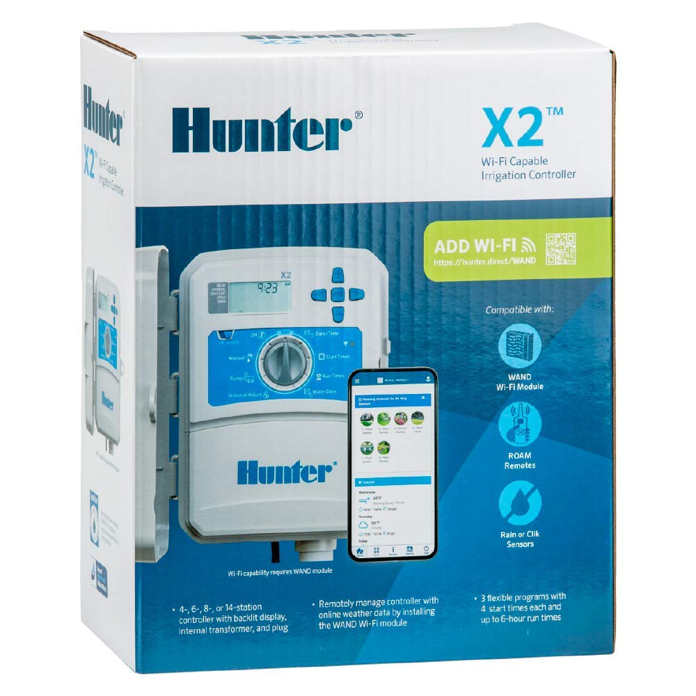 Hunter Industries Hydrawise X2 6-Station Outdoor Irrigation Controller, white
