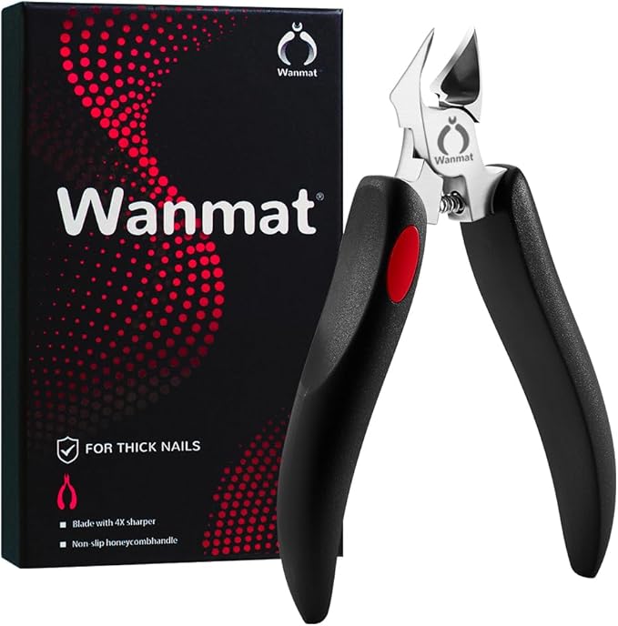 Toe Nail Clipper for Ingrown or Thick Toenails,Toenails Trimmer and Professional Toenail Nipper for Seniors with Stainless Steel Surper Sharp Blades (Soft Handle Nail Clippers for Thick Nails)
