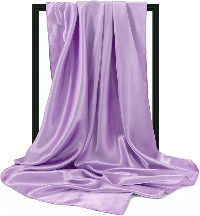 vimate 35" Square Silk Like Head Scarf - Women's Fashion Satin Scarf Bandana for Hair Wrapping at Night.