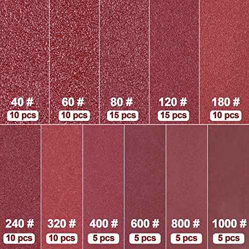 AUSTOR 100 Pieces Triangle Sanding Pads Triangular Sandpaper Sanding Sheets Fit for 3-1/8 Inch Oscillating Multi Tool Hook and Loop Assorted 40/60/80/120/180/240/320/400/600/800/1000 Grits, No Holes