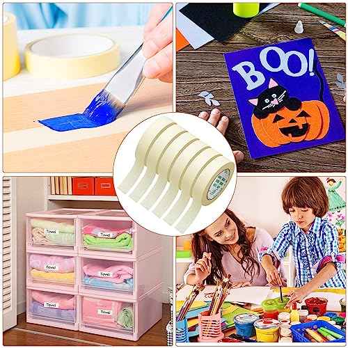 Fainne Masking Tape Bulk General Purpose Masking Painting Tape 55 Yards for Painting Home Office School Stationery Arts Crafts Basic Use, Easy Removal(60 Rolls,0.8 Inch)