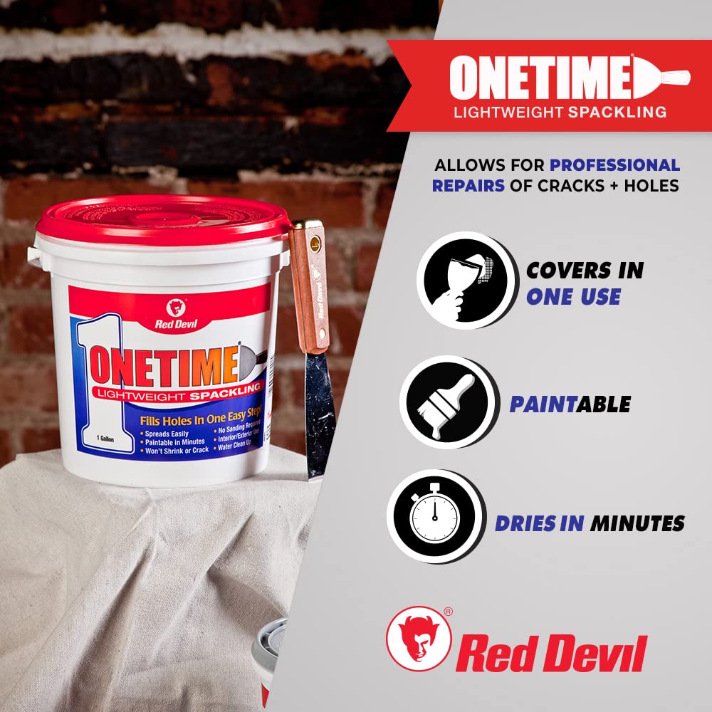 Red Devil 0541 ONETIME Lightweight Spackling, 1 Gallon, Made in USA