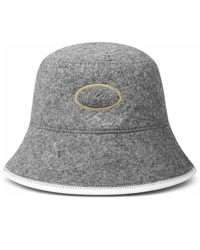 ASKOLD Sauna Hat for Women and Men - Natural Wool Sauna Bucket Cap to Protect Hair, Finnish Felt - Eco-Friendly Banya Hat Sauna Accessories (Gray)