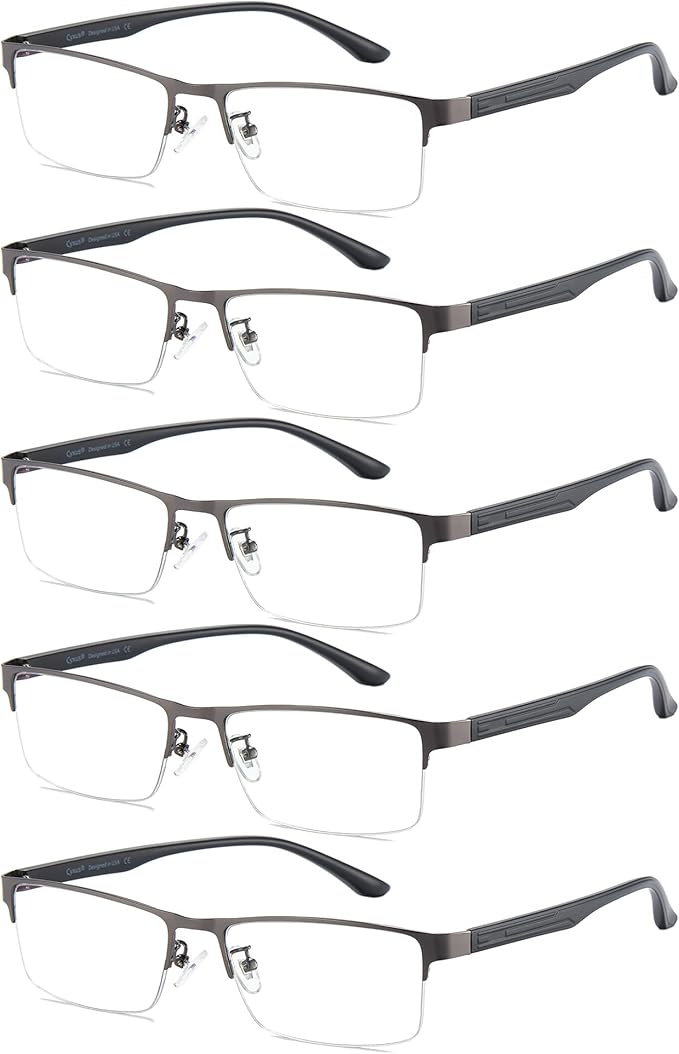 Cyxus Blue Light Blocking Glasses for Men Woman Semi Rim Computer Gaming Office Study Eyeglasses with UV Protection 8001
