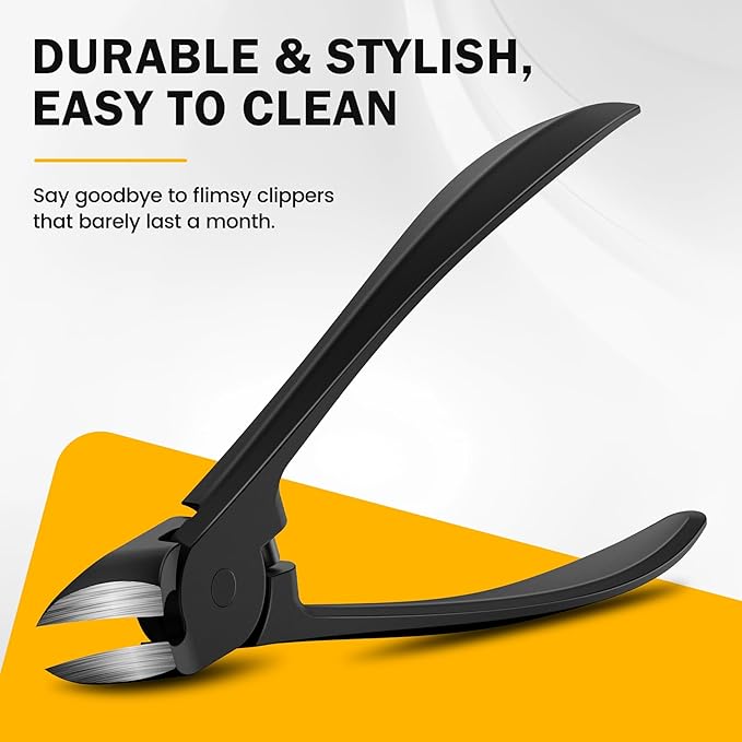 BEZOX Thick Toe Nail Clippers - Comfortable Rebound Thick Spring Toenails Clipper for Thick Nails for Seniors, Precision Fingernail Clippers for Men and Women - Black