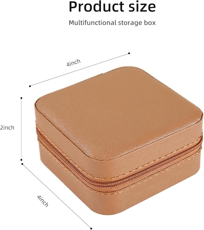 KElofoN Travel jewelry case Travel jewelry box Travel Jewelry Organizer Small Jewelry Organizer Box Gift for Girls Women with Mirror(Coffee)