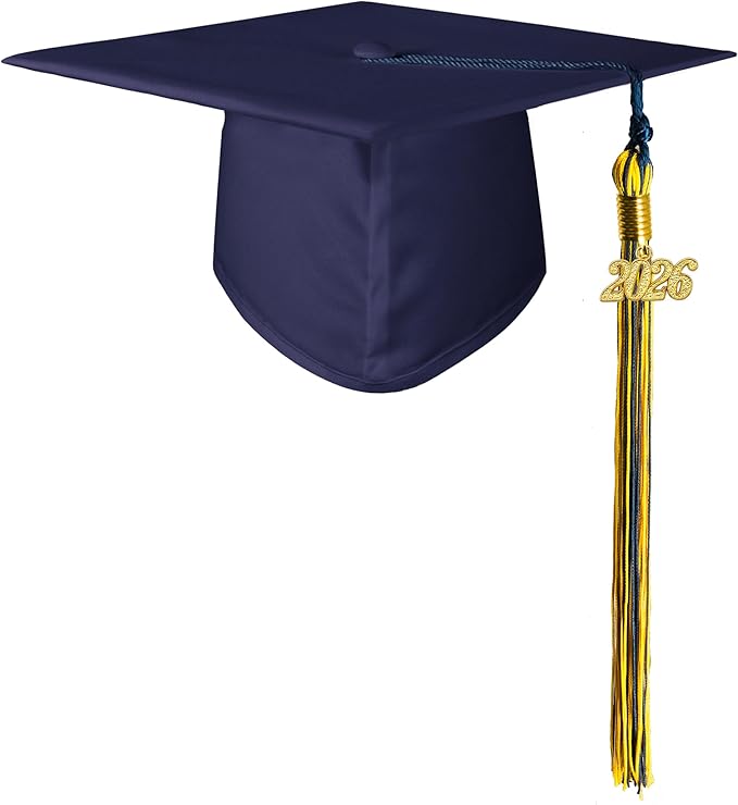 GraduatePro Matte Graduation Cap with 2026 Tassel for Adults High School and Bachelor Master 12 Colors