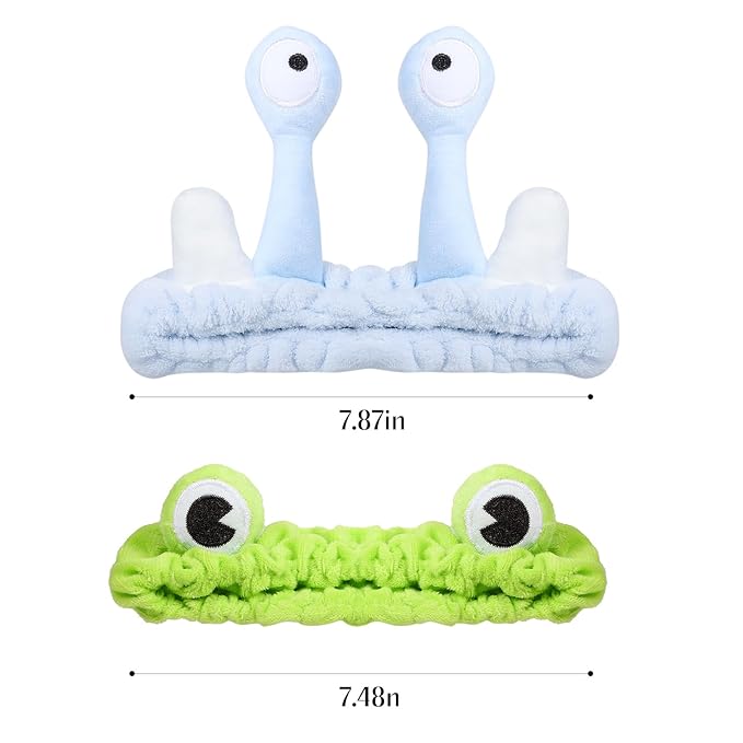 Frog Eye Face Wash Headband Women Snail Spa Hair Band Soft Coral Fleece Headwraps Her Cute Creative Cartoon Costume Cosplay Party Accessories