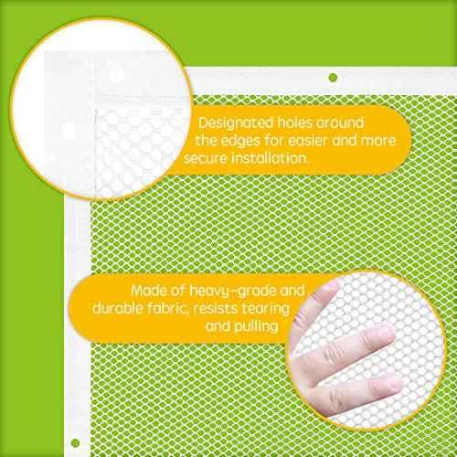 Banister Guard for Baby - 15ft x 3ft, Child Safety Net, Rail Balcony Banister Stair Mesh for Kids, Toys, Pets - White