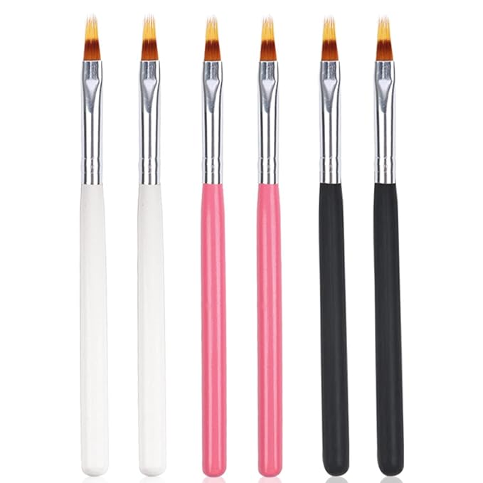 6pcs Ombre Nail Brush Nail Paint Pen for Lace Line Gradient Color Ombre Brush for Gel Nails Wood Nail Art Brushes Nail Design Brushes Acrylic Nail Polish Tools Nail Accessories