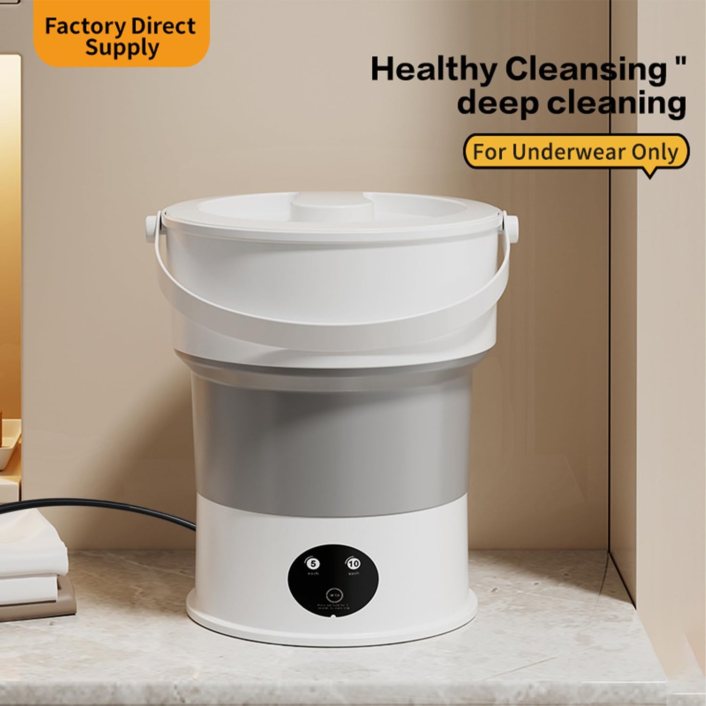 Portable washing machine, foldable mini washing machine, suitable for baby clothes, underwear, and socks