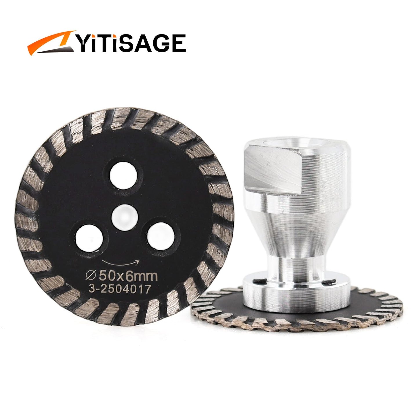 YITISAGE Diamond Turbo Mini Engraving Saw Blades with RemovabIe Flange 5/8-11 Cutting Disc for Carving Concrete Marble Granite Stone（50mm）