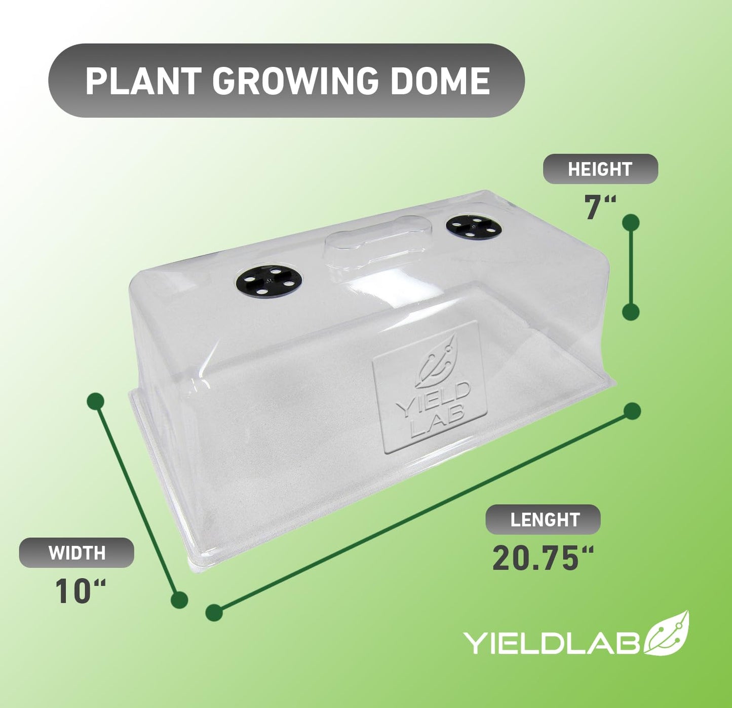 Yield Lab 7 Inch Propagation Dome - 5 Pack Humidity Vented Domes – Plant Growing Dome for Seedling, Germination, Soil & Hydroponic Horticulture