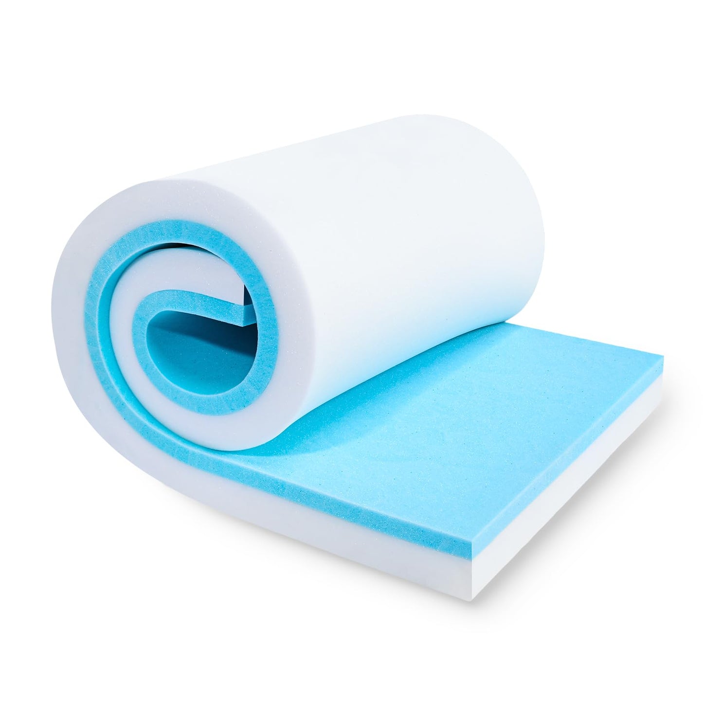 Upholstery Foam, 72" x 24" x 3" High Density Gel Memory Foam Padding Couch Cushion Support, Cut to Size Foam Replacement Pad for Sofa Sag Support