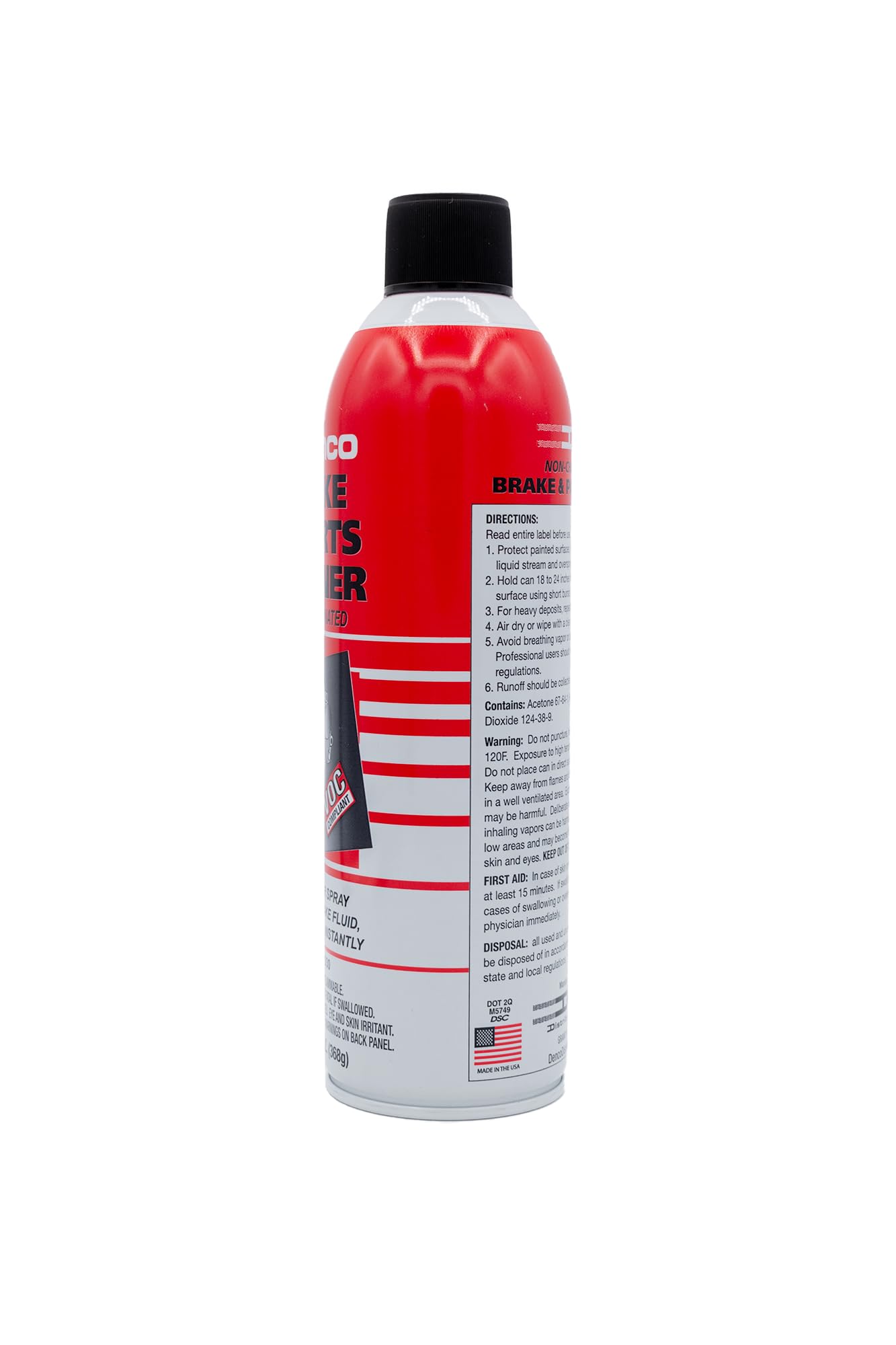 Denco #1930 Brake & Parts Cleaner Spray, Non-Chlorinated, Fast-Drying Degreaser, Low Odor Aerosol, 15.3oz (13oz net wt) (Case of 44)