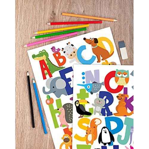 ABC Wall Decals - Alphabet Educational Animal Stickers - Classroom Decor - Playroom Decals for Wall - Animal Letters to Stick Kindergarden - Bedroom Stickers Kids ABC Lettering - [Gift Included]!