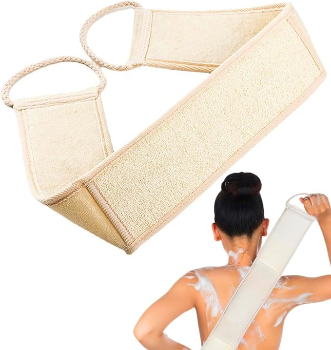 Natural Loofah Back Scrubber for Shower,Back exfoliator for Shower, luffa Exfoliating Bath Strap, loofah Back Scrubber for Women and Men