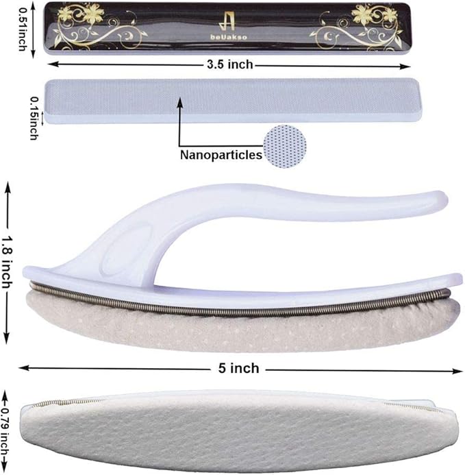 Best Washable Nano Glass Nail File with Case and Chamois Buffer for Nail Wax Cream beUakso Premium Upgrade Nail Buffer and Shine Kit For Natural and Acrylic Nail Files and Buffers with Flower Box