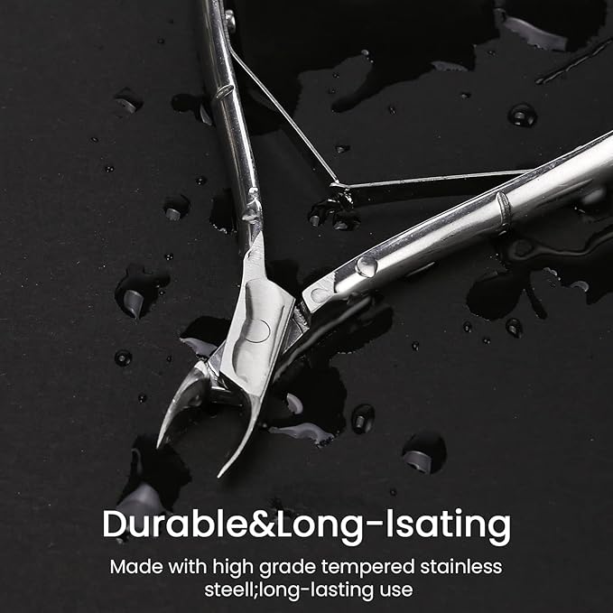 Cuticle Trimmer Cuticle Nippers,Professional Stainless Steel Cuticle Cutter Cuticle Clippers Cuticle Remover,Pedicure Manicure Tools for Fingernails and Toenails(Silver)
