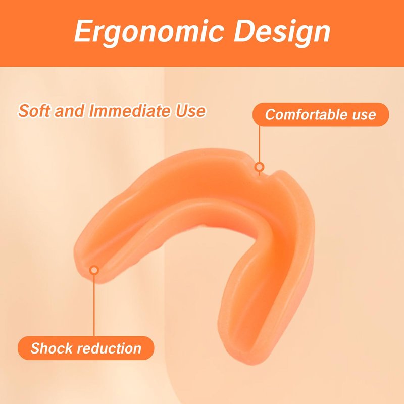 3Pcs Mouth Guard for Braces - Upper & Lower Mouth Guard for Sports - Youth & Adult Soft Mouthguard - Teeth Protection for Football, Jujitsu, Karate (Green, Yellow, Orange)