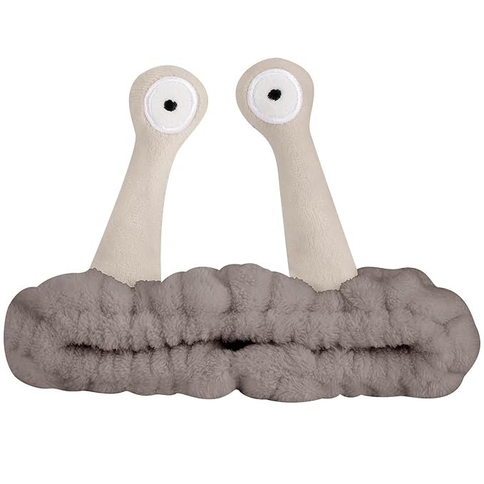 Jowmoy Cute Coffee Snail Headband,Wash Face for Women Makeup Shower Spa Headband (1 Pack)