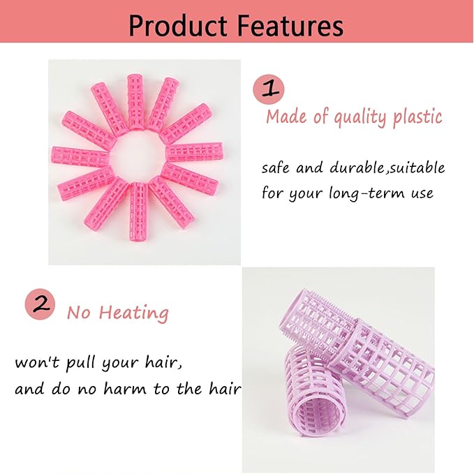 30Pcs Plastic Hair Curlers Set, Snap on Rollers Self Grip Heatless Rollers Hairdressing Curlers No Heat Curlers for Long Medium Short Thin Fine Hair with Mini Comb (5 Sizes) Ã¯Â»Â¿