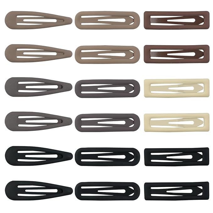 18pcs Snap Hair Clips, 2.76 Big Snap Clip, Matte Hairpin Accessories for Women Girls, Nonslip Metal Barrettes, Neutral Color
