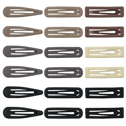 18pcs Snap Hair Clips, 2.76 Big Snap Clip, Matte Hairpin Accessories for Women Girls, Nonslip Metal Barrettes, Neutral Color