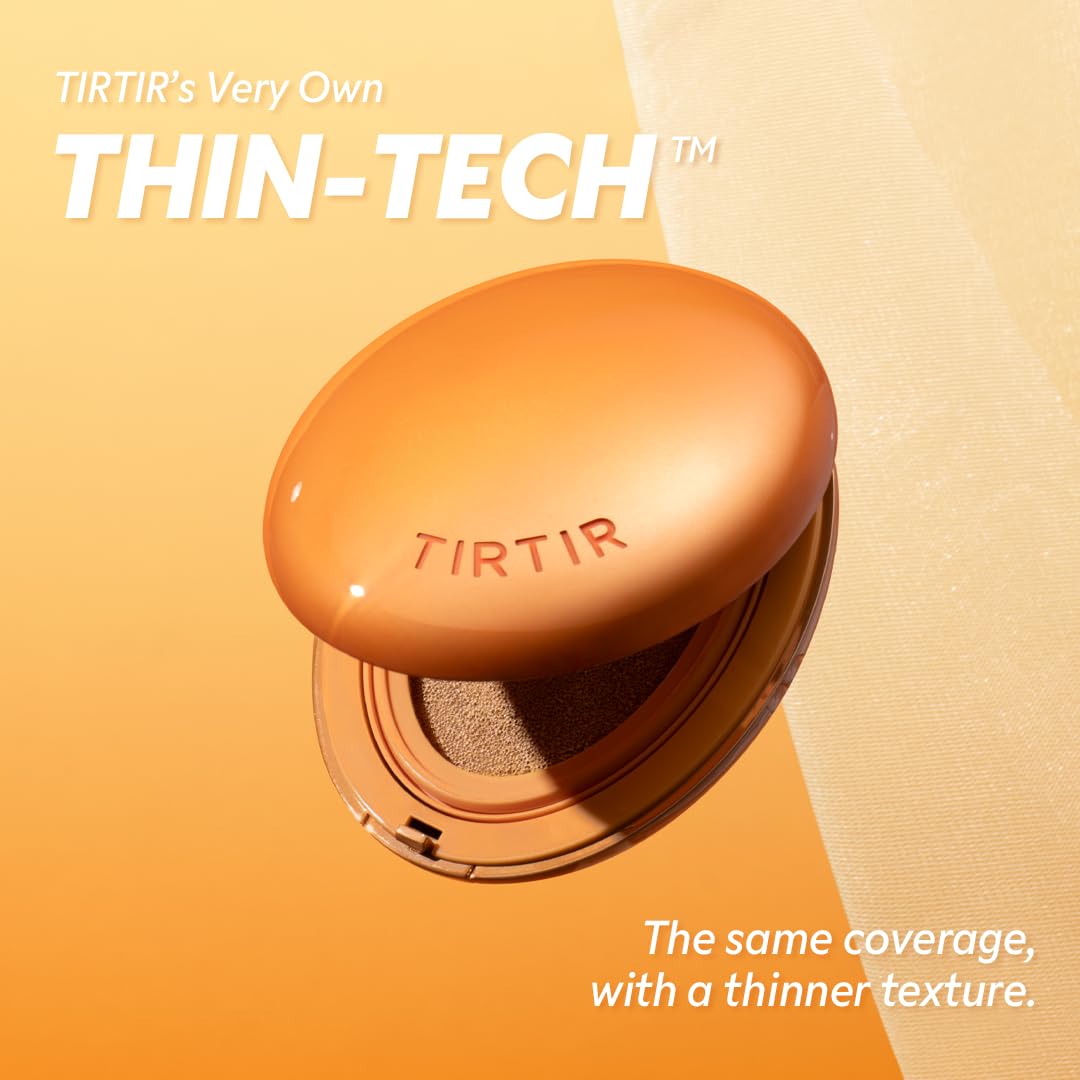 [*Mini Size*] TIRTIR Mask Fit Ai Filter Cushion Foundation | AI-Like Semi-Matte Finish - Up to 72-Hour Medium to Full Coverage Korean BB Cushion Make up Beauty, #39W Caramel, 0.15 Fl Oz
