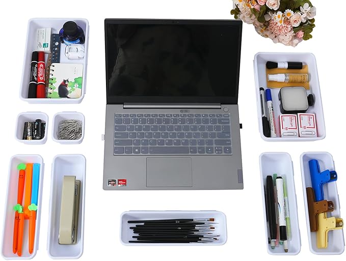 Kutesna 15 PCS Interlocking Desk Drawer Organizer Separator for Office,Bathroom,Kitchen,MakeupÃ¯Â¼ÂWhiteÃ¯Â¼Â