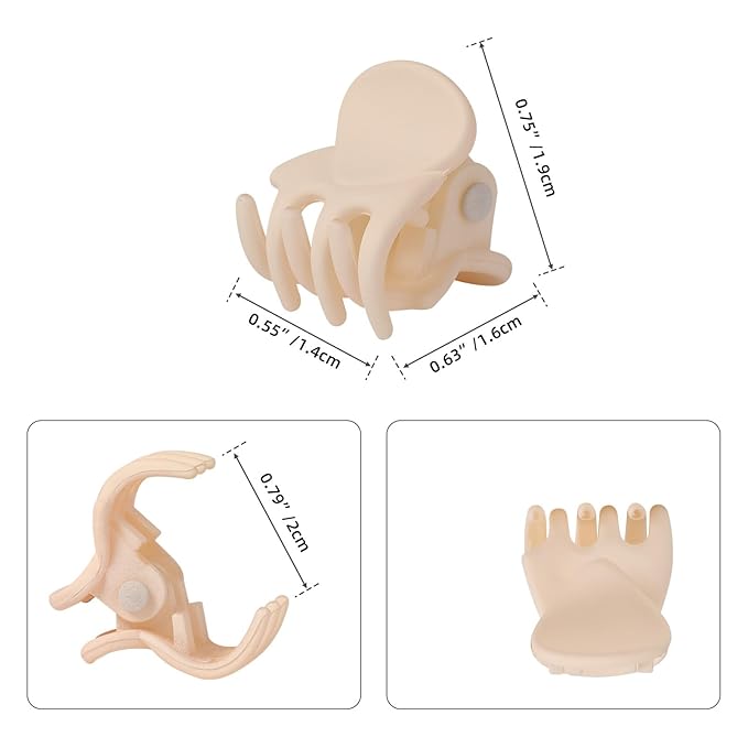 YOHAMA 36 pcs Beige Mini Hair Clips, Durable and Strong Tiny Hair Claw Claw Clips for Women and Girls, Multifunction Hair Claw Good for Decroation Buns, Pining Bangs, Design Kids Hairstyles.