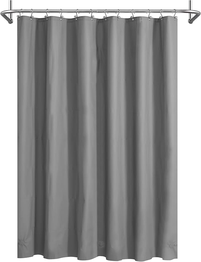 Mrs Awesome Dark Grey Shower Curtain Liner with 3 Magnets, 72x72 Premium Flexible Sturdy Plastic Shower Curtain for Bathroom Lightweight & Waterproof, Dark Gray