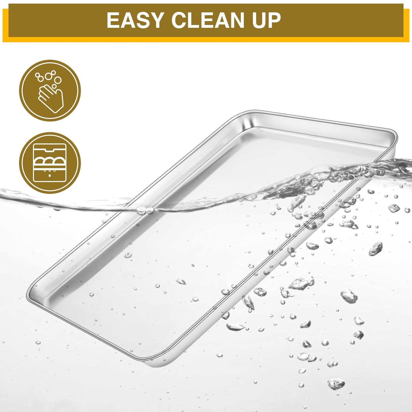 Wildone Baking Sheet & Rack Set [2 Sheets + 2 Racks], Stainless Steel Cookie Pan with Cooling Rack, Size 17.3 x 12.2 x 1 Inch, Non Toxic & Heavy Duty & Easy Clean