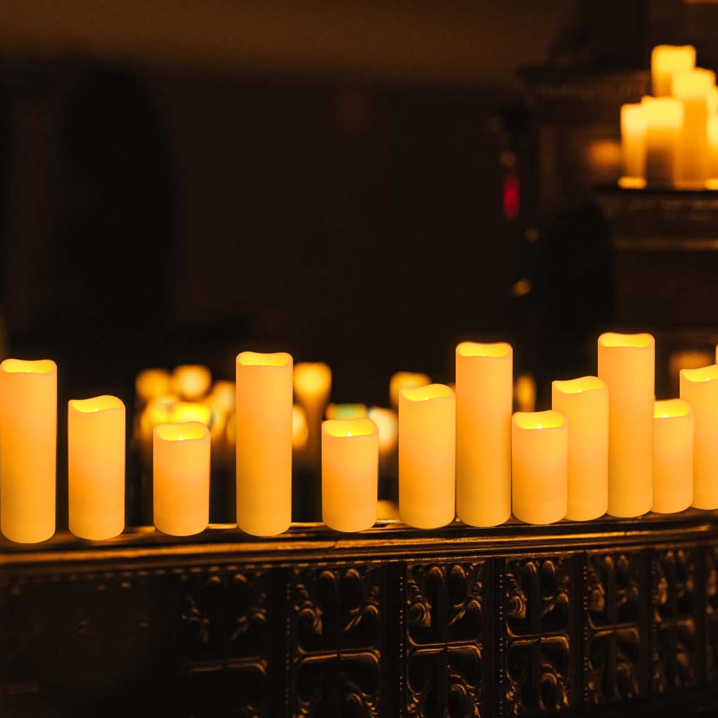 fclayvts 24-Pack LED Flameless Candles with Remote Control -Remote flameless Candles- Timer Candles -3D Flame, for Halloween Christmas Parties,Wedding,Home,Gift and Special Occasions(Three Sizes)