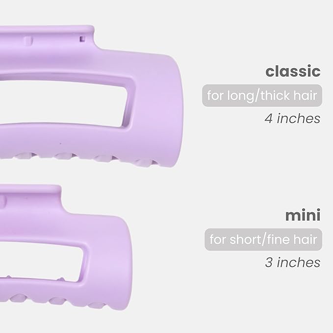 The Original Mello Hair Claw Clip Squishy Claw Clip Made in Korea Patent Pending 30021976 (Purple, Medium)